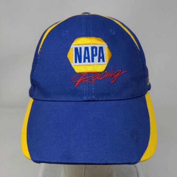 NAPA Racing Strapback Hat Blue Yellow Ron Capps #28 Chase Elliot OSFM - Picture 2 of 8